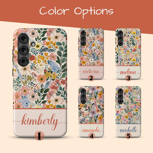 Custom Name Boho Chic Paradise Floral Galaxy Case